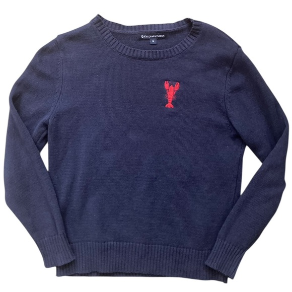 Kiel James Patrick Fresh Catch Lobster Embroidered Sweater Crewneck linen cotton - Picture 10 of 12
